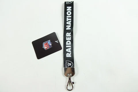 RAIDER NATION NFL FOOTBALL KEY CHAIN STRAP/TICKET-BADGE HOLDER/WRISTLET One Size Cover