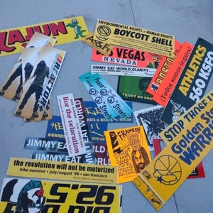 Sticker Lot Of 25+ Vintage 1980s & 90s Warriors, Athletics, Las Vegas, Boycott - Picture 1 of 7