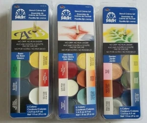 (3 Sets) Stencil Creme Paint Sets With 6 Colors Each - Choice Of 3 Color Schemes - Picture 1 of 5