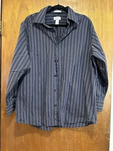 Concepts by Claiborne Button Up Shirt Men's Size X-Large Long Sleeve Striped - Picture 1 of 6