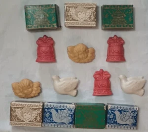 Vintage Lot of 7 Avon Christmas Holiday Soap Bars - Dove - Angel - Bell w/Boxes - Picture 1 of 17