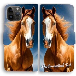 Personalised Text Phone Cover For Apple iPhone Series - Horse Portrait Print - Picture 1 of 1