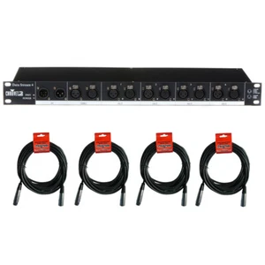 CHAUVET DJ Data Stream 4 DMX-512 Optical Splitter with (4) XLR-XLR Cable Bundle - Picture 1 of 4