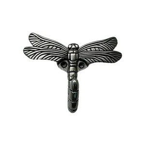 Retro Style Silver Metal Dragonfly Decorative Wall Hook Coat Hanger Keys Rack - Picture 1 of 1