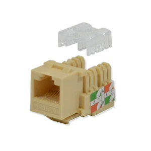Lote de 5 paquetes Keystone Jack Cat6 Ivory Network Ethernet 110 Punchdown 8P8C - Imagen 1 de 6