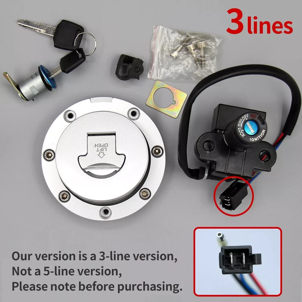 Fit For Honda CBR600 F2 F3 1991-1998 Ignition Switch Lock Fuel Gas Cap Key Set Foto 1 de 4