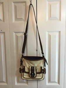 Chaps Brown Tan Woven Strap Bag Handbag Purse New With Tag - Picture 1 of 11