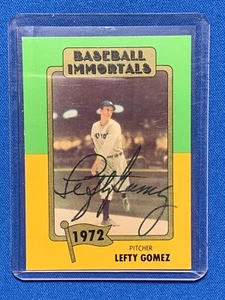 Lefty Gomez HOF Autographed 1980 Baseball Immortals Card #129 NY Yankees - Picture 1 of 2