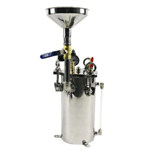 Secchio erogazione liquidi colla serbatoio pressione colla liquido acciaio inox + imbuto  - Foto 1 di 5