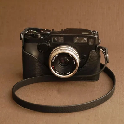 Media funda retro de cuero genuino para cámara Contax G1/G2 hecha a mano cubierta protectora Foto 1 de 4