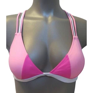 Victoria's Secret PINK Pink & White Strappy Triangle Swim Top S - Picture 1 of 2