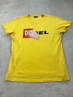 Diesel T Shirt Yellow Mens Small Logo Design Short Sleeve Cotton