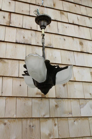 Antique Art Deco Slip Shade Glass Ceiling Light Fixture Chandelier Electrolier Cover