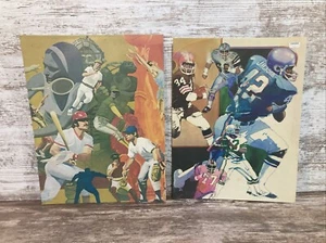 Vintage Mead Sports Themed 1970s Folders 2 Count - Picture 1 of 8