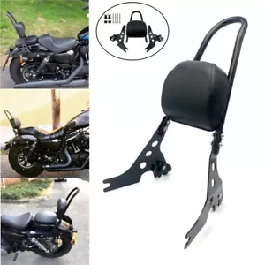 Detachable Passenger Sissy Bar Backrest Pad For Harley Davidson XL883C XL1200R - Picture 1 of 14
