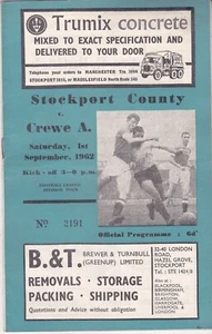 1962 1963 STOCKPORT COUNTY v CREWE - Picture 1 of 1