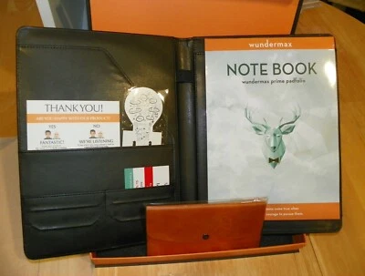 Padfolio, Leather Binder Portfolio12.5 Inch Black Business Folder Organizer - Image 1 of 4