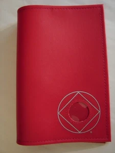 Narcotics Anonymous NA Symbol Basic Text Red Vinyl Book Cover 6th Edition - Picture 1 of 5