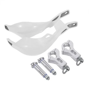 ⁺1 Pair Universal Handlebar Hand Guards For Motorcycle Motocross Dirt Bike White - Picture 1 of 3