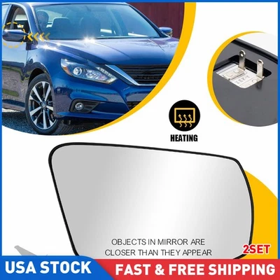 Стекло правостороннее зеркало широкоугольное с подогревом подходит для Nissan Altima 2013-2018 2 шт. - Изображение 1 из 4