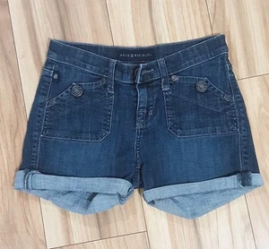 Rock & Republic 'Stinger' Dark Wash Cuffed Denim Shorts, Size: 0 - Picture 1 of 10