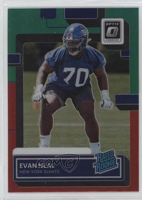 2022 Panini Donruss Rated Optic Preview Red & Green Evan Neal #P-398 Rookie RC - Image 1 of 2