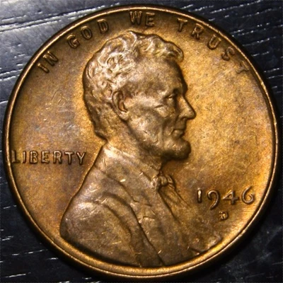 1946 D Lincoln Wheat Penny 1c US Coin Denver Mint AU - Image 1 of 2
