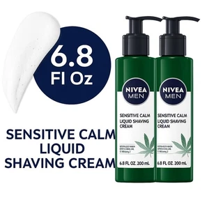 Crema de Afeitar Líquida Nivea Men Sensitive Calm 6.8oz Aceite de Semilla de Cáñamo Ahorra con Paquete de 2 - Imagen 1 de 8