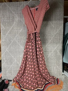 Taylor Retro 70er Print langes mehrfarbiges Damenkleid fließend Bohemian Größe 12 - Bild 1 von 3