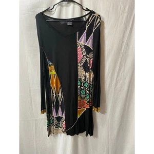 Túnica grande Fresh Groove con piezas negra arte para usar artística Lagenlook - Imagen 1 de 8