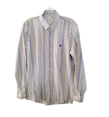 Brooks Brothers Men’s Striped Button Up Shirt Size 2XL Tan Blue Long Sleeve - Image 1 of 4
