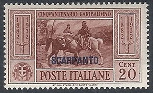 1932 EGEO SCARPANTO GARIBALDI 20 CENT MH * - RR12416 - Picture 1 of 1