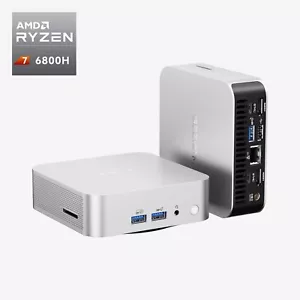 GEEKOM A6 Mini PC, AMD Ryzen 7 6800H, 32GB DDR5 RAM, 1TB SSD, Windows 11 Pro - Picture 1 of 9