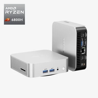 GEEKOM A6 Mini PC, AMD Ryzen 7 6800H, 32GB DDR5 RAM, 1TB SSD, Windows 11 Pro - Image 1 of 4