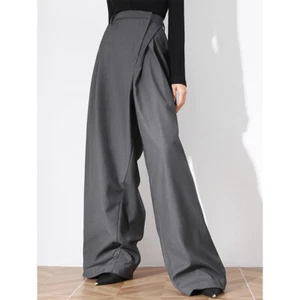 Women's Casual loose Straight Trousers Office Pants Suit Wide leg Pants Autumn - Picture 1 of 12