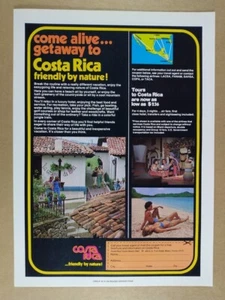 Anuncio impreso vintage de vacaciones turísticas de Costa Rica 1978 - Imagen 1 de 1