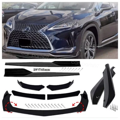 Front Bumper Lip Splitter Body Kit+Rear Lip+Side Skirts For Lexus RX 300 350 450 - Image 1 of 4