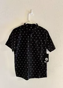 Volcom Macking Woven Button Up Short Sleeve Shirt Size Small Black - Picture 1 of 2