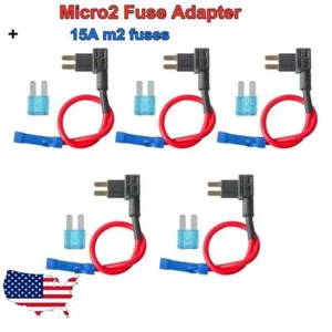 5 Sets Micro2 Fuse Tap Mini Fuse Holder ADD-A-CIRCUIT Blade ATR/APT 15A fuse 12V - Picture 1 of 6