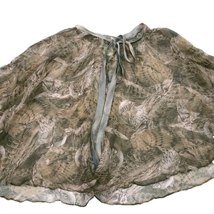 Vintage Women Cape Bowie Shawl Wrap Brown Silk Animal Print Formal One Size - Picture 1 of 10