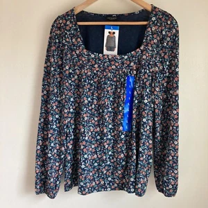 New Lucky brand women's modal blend Floral top size L - Picture 1 of 6