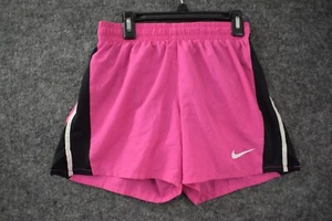 Nike Dri-Fit Lined Shorts Girls XL Pink Black Polyester Elastic Waist Kids - Picture 1 of 7