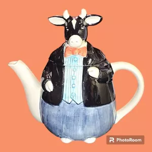 Teiera vintage otagiri giapponese ""Mr. holstein"" ceramica dipinta a mano - Foto 1 di 4