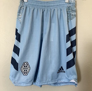 Adidas Basketball Shorts Blue Uprising Elastic Waist 3 stripes Youth Small NEW!! - Picture 1 of 6