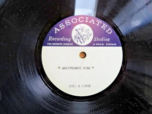 Unknown "Arrivederci Roma" 10" 78 RPM Acetate Record-Brill Building Hill & Range - Imagen 1 de 3