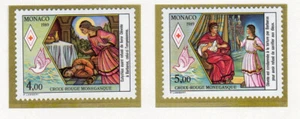 Monaco 1989 Croix-Rouge monégasque Y&T 1691 & 1692 2 timbres neufs/TE1805 - Picture 1 of 1