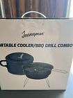 PORTABLE BBQ GRILL & COOLER BAG COMBO - CAMPING TAILGATING HIKING OUTDOORS