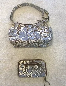 Vera Bradley On The Go Purse, and Wallet Slate Blooms - Picture 1 of 5