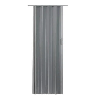 Vinyl Accordion Folding Slide Door Durable Panels Satin Silver 48 in. x 96 in. - Image 1 of 4