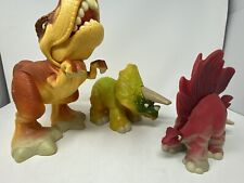 Lot 3 Vintage Playskool Jurassic Park Jr Dinosaur Toy Figures Triceratops T Rex